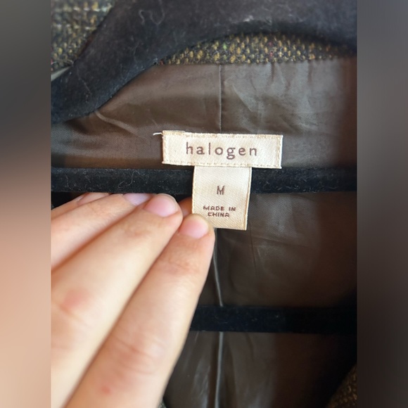 Vintage Y2K One-button tweed green women’s blazer - Halogen - Size M - Picture 5 of 5